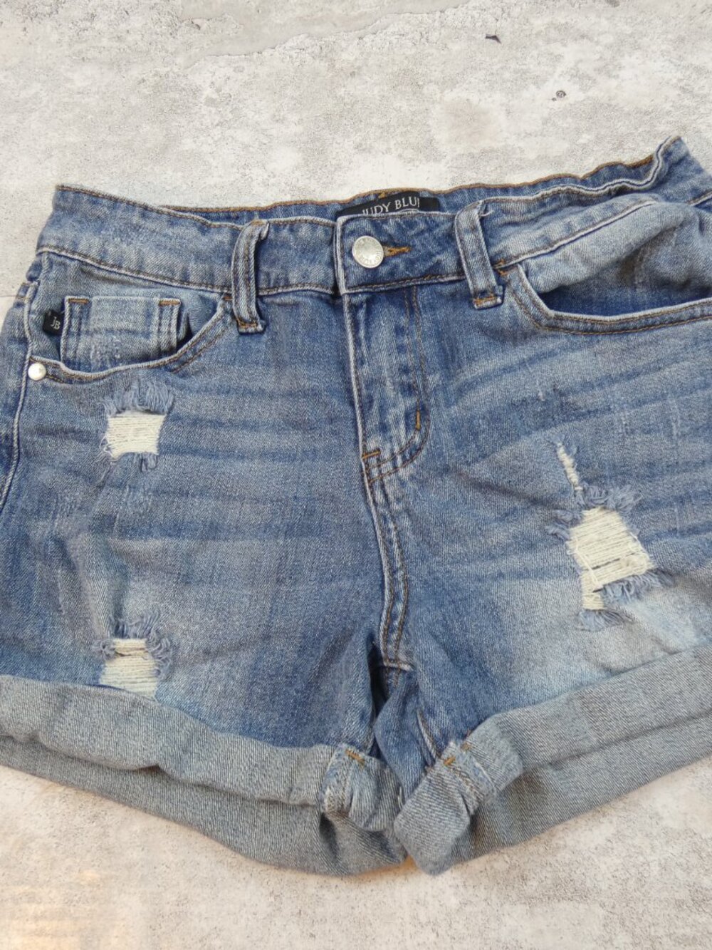 Judy Blue Shorts Distressed Cuffed Denim Boyfriend